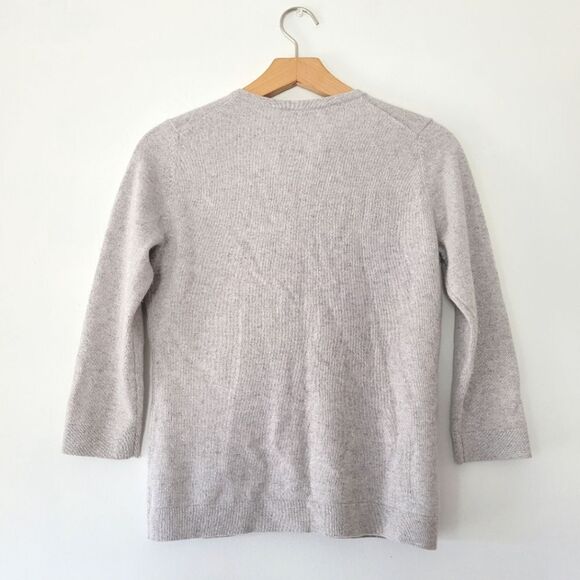 Ann Taylor Cashmere Metallic Silver Gray Women's Sweater Small - Picture 2 of 5